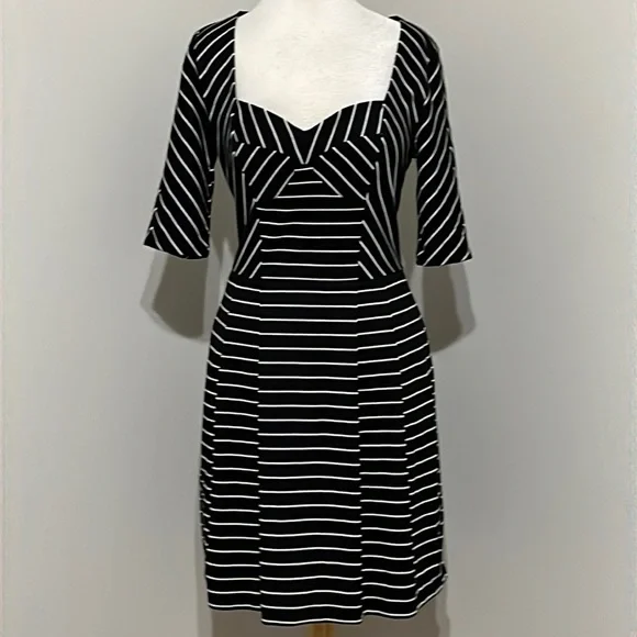 bebe | Dresses | Bebe Black And White Striped Dress Size M | Poshmark